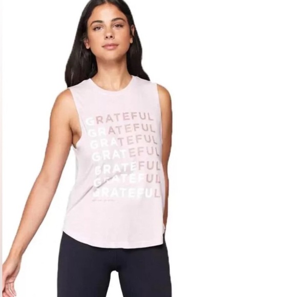 Spiritual Gangster Tops - Spiritual Gangster Pink Grateful Tank Top Size Small